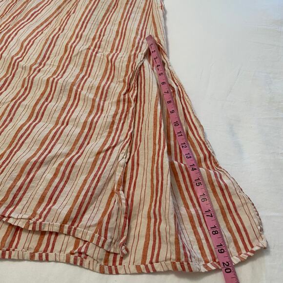 Reformation Linen Midi Dress Drop Back Women's Size XL Beach Lounge Natural - Picture 4 of 8